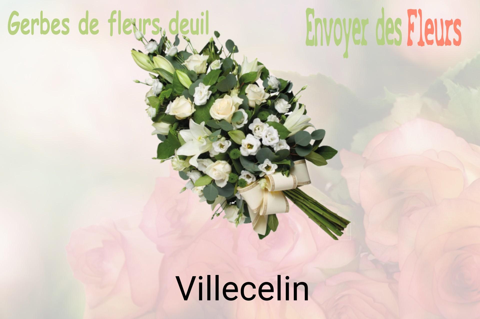Gerbe de fleurs de deuil livrée à Villecelin